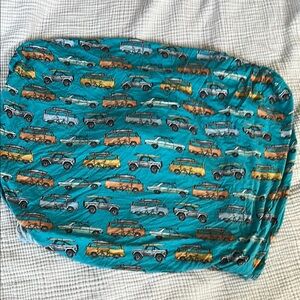 Posh Peanut- Teal Car Print- Fitted Crib Sheet